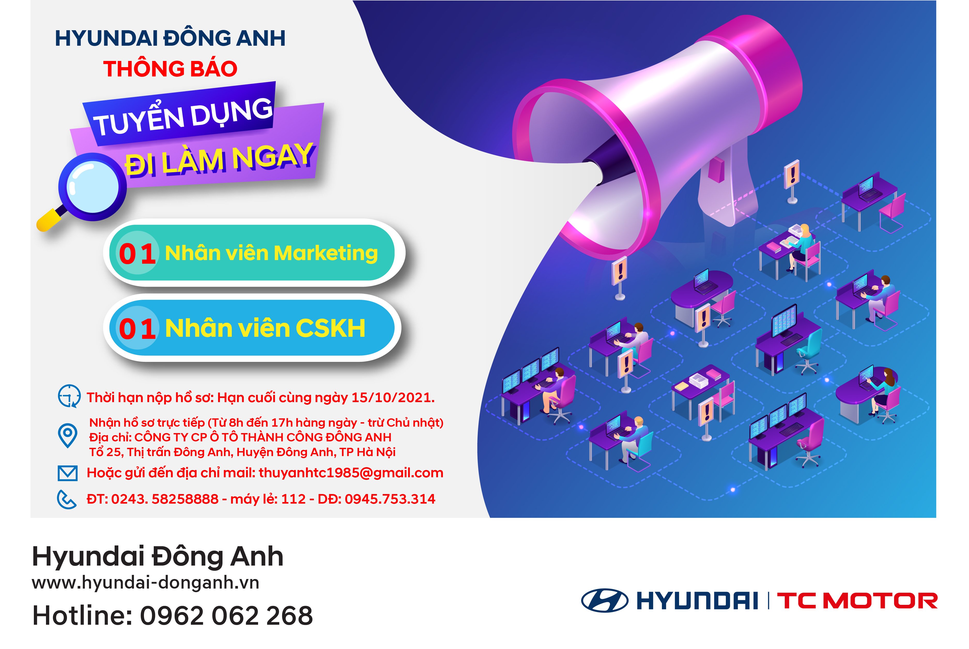 TUYỂN DỤNG NHÂN VIÊN MARKETING - NHÂN VIÊN CHĂM SÓC KHÁCH HÀNG